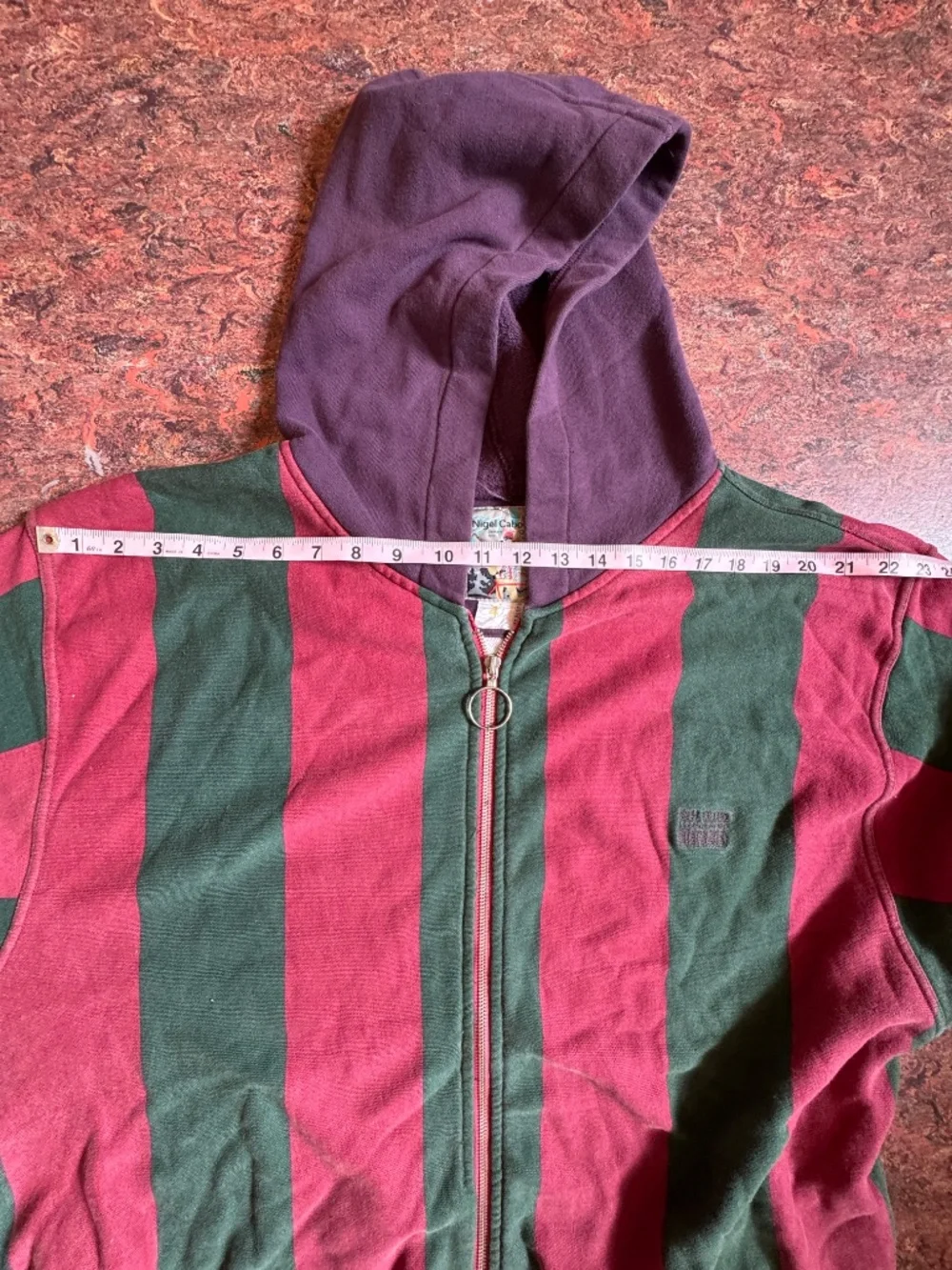 Vintage 80s Nigel Cabourn Mountain Bikers Striped Hoodie